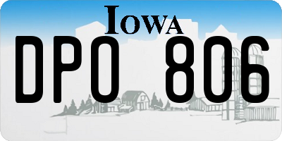 IA license plate DPO806