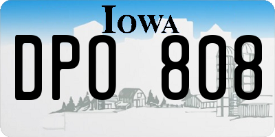 IA license plate DPO808