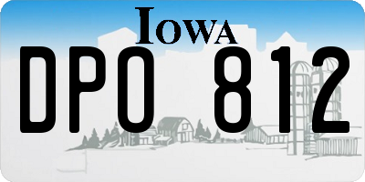 IA license plate DPO812