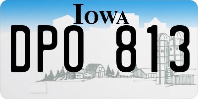 IA license plate DPO813