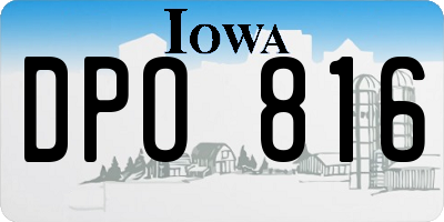IA license plate DPO816