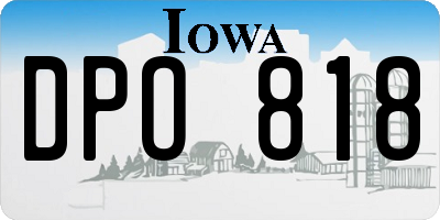 IA license plate DPO818