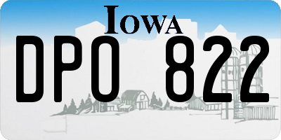 IA license plate DPO822