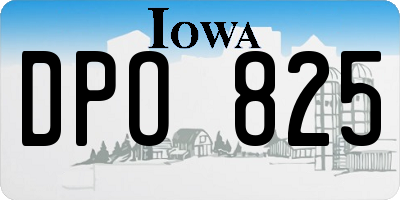 IA license plate DPO825