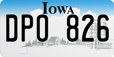 IA license plate DPO826