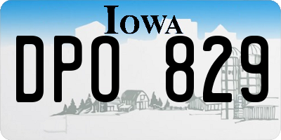 IA license plate DPO829