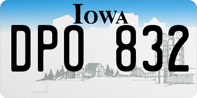IA license plate DPO832