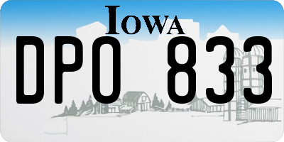 IA license plate DPO833
