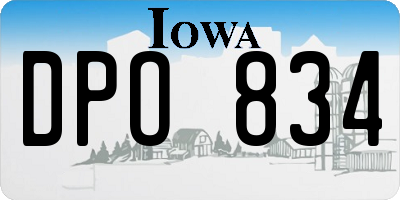 IA license plate DPO834