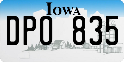 IA license plate DPO835