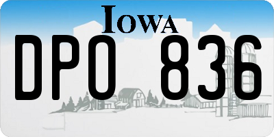 IA license plate DPO836