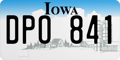 IA license plate DPO841