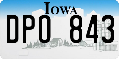 IA license plate DPO843