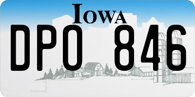 IA license plate DPO846