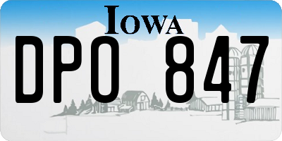 IA license plate DPO847