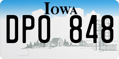 IA license plate DPO848