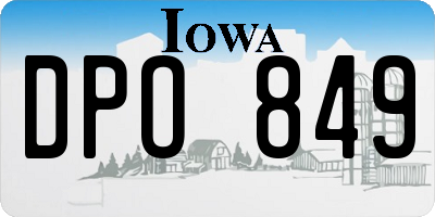 IA license plate DPO849