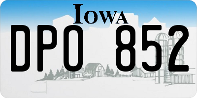 IA license plate DPO852