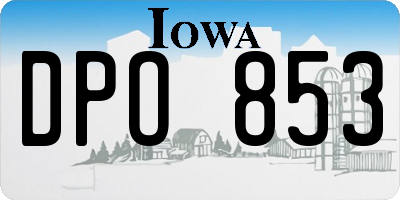 IA license plate DPO853