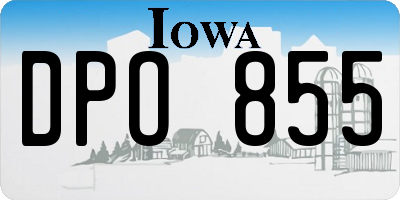IA license plate DPO855