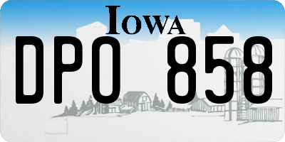 IA license plate DPO858