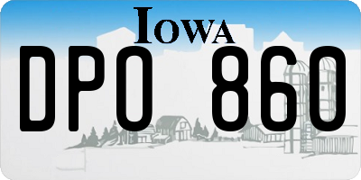 IA license plate DPO860