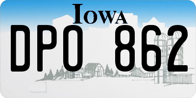 IA license plate DPO862