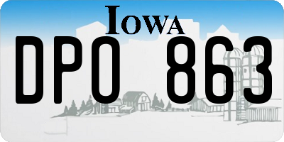 IA license plate DPO863