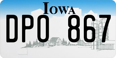 IA license plate DPO867