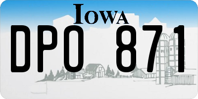 IA license plate DPO871
