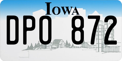 IA license plate DPO872