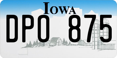 IA license plate DPO875