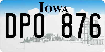 IA license plate DPO876