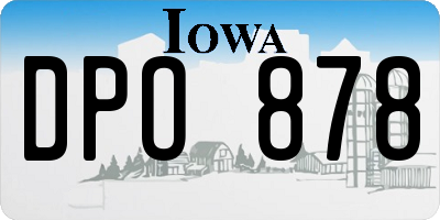 IA license plate DPO878