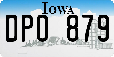 IA license plate DPO879