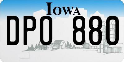IA license plate DPO880