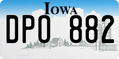 IA license plate DPO882