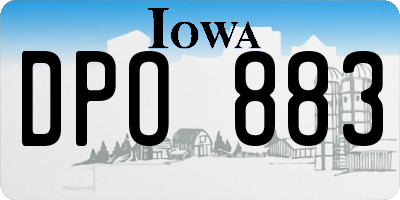 IA license plate DPO883