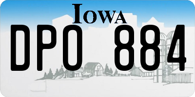 IA license plate DPO884