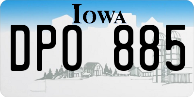 IA license plate DPO885