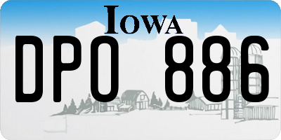 IA license plate DPO886
