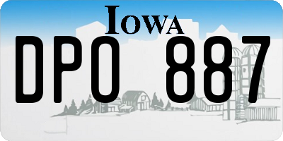 IA license plate DPO887