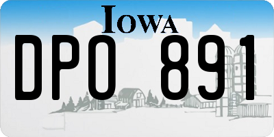 IA license plate DPO891