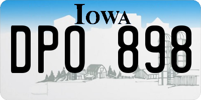 IA license plate DPO898