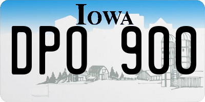IA license plate DPO900