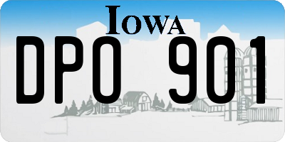 IA license plate DPO901