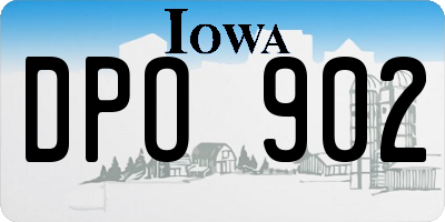 IA license plate DPO902