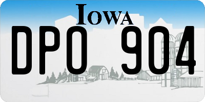 IA license plate DPO904