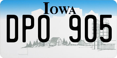 IA license plate DPO905