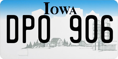 IA license plate DPO906
